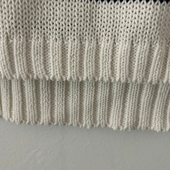 Madewell Women's Puff Trim Sweater Vest in Navy Stripe Relaxed M Medium New - Picture 6 of 9